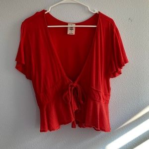 free people tie front top